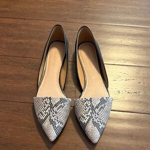 Madewell Black and Snakeskin Flats
